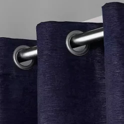 Oxford Navy Thermal Curtain Panel Set, 84 in.