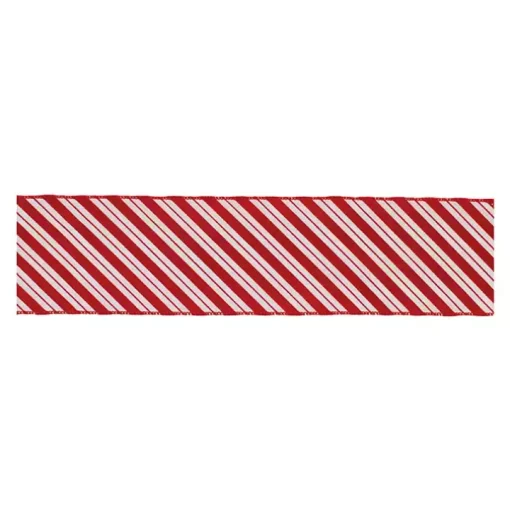 Peppermint Stripe 5 yd Christmas Ribbons, Set of 2