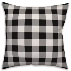 Personalized Monogram Buffalo Check Wreath Pillow