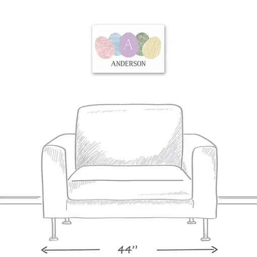 Personalized Monogram Egg Canvas Wall Plaque