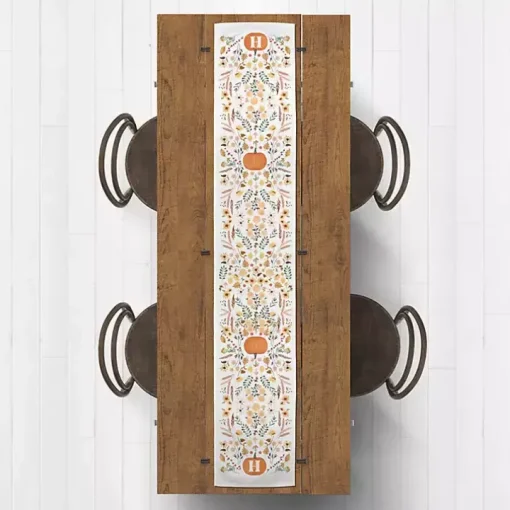 Personalized Pumpkin Floral Table Runner, 90 in.