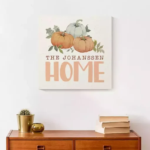 Personalized Pumpkin Home Canvas Art Print