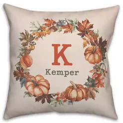 Personalized Pumpkin Wreath Indoor/Outdoor Pillow