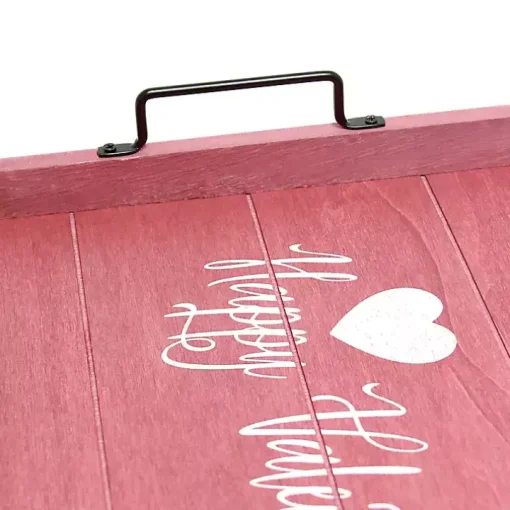 Pink Happy Valentine's Day Wood Tray