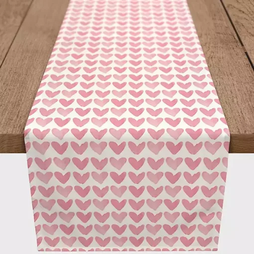 Pink Hearts Cotton Twill Valentine's Runner