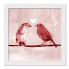 Pink Love Birds Framed Canvas Art Print