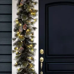 Pre-Lit Glittery Pine Christmas Garland, 9 ft.