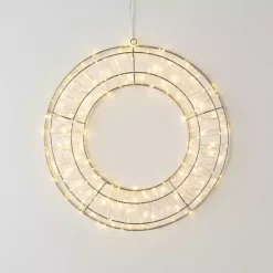 Pre-Lit Metallic Silver Christmas Wreath