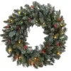 Pre-Lit Multicolored Pine Branch Wreath