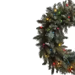 Pre-Lit Multicolored Pine Branch Wreath