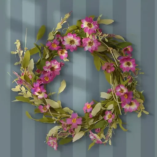 Purple Daisy and Lavender Wreath