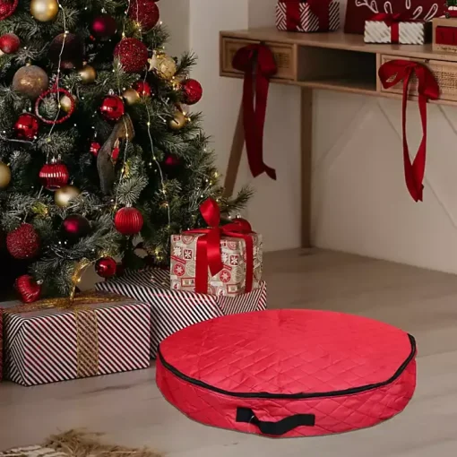 Quilted Christmas Wreath Storage Bag