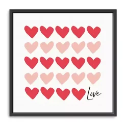 Red and Pink Hearts Freamed Canvas Art Print