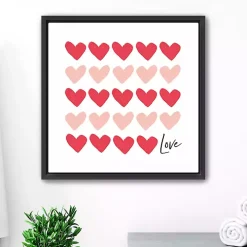 Red and Pink Hearts Freamed Canvas Art Print