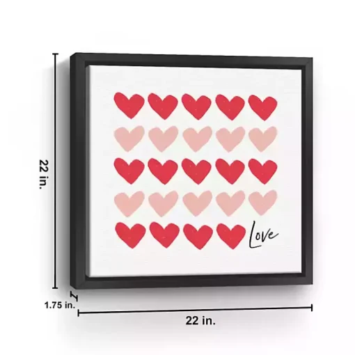 Red and Pink Hearts Freamed Canvas Art Print