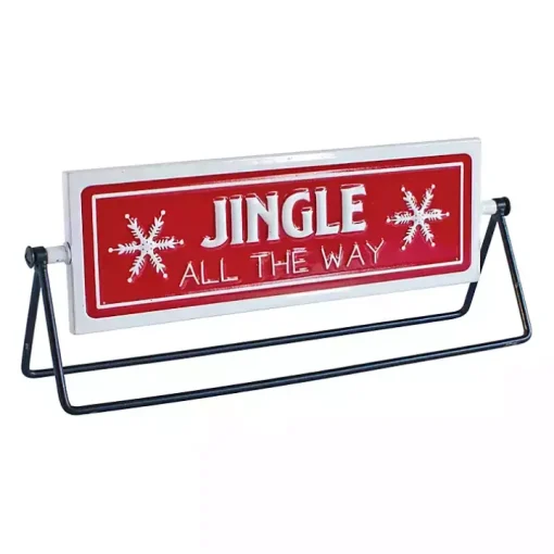Red and White Reversible Christmas Signs, Set of 2