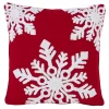 Red Background White Snowflakes Christmas Pillow