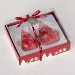 Red Christmas Tree Kitira Candles, Set of 2