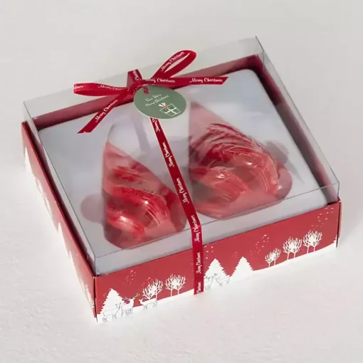 Red Christmas Tree Kitira Candles, Set of 2