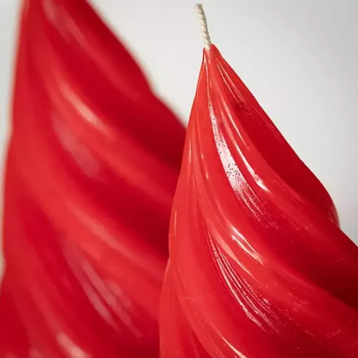 Red Christmas Tree Kitira Candles, Set of 2