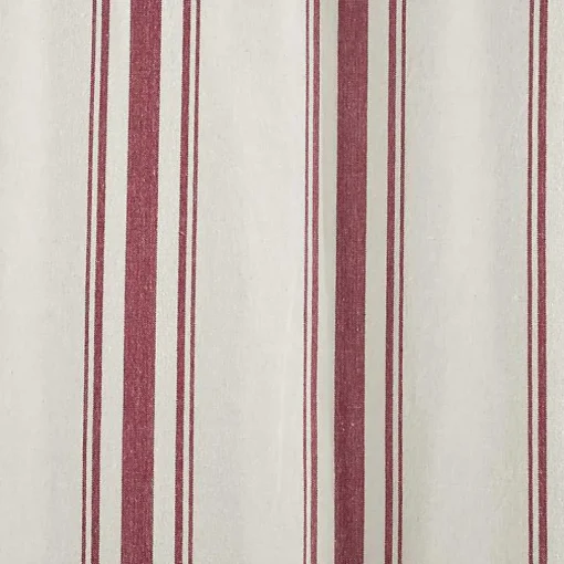 Red Farmhouse Stripe Curtain Panels, Set of 2