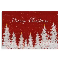 Red Merry Christmas Forest Canvas Art Print, 24x36