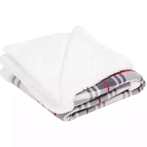 Ribbon Plaid Print Throw