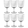 Ripple Clear Shatterproof Goblet Glasses, Set of 6