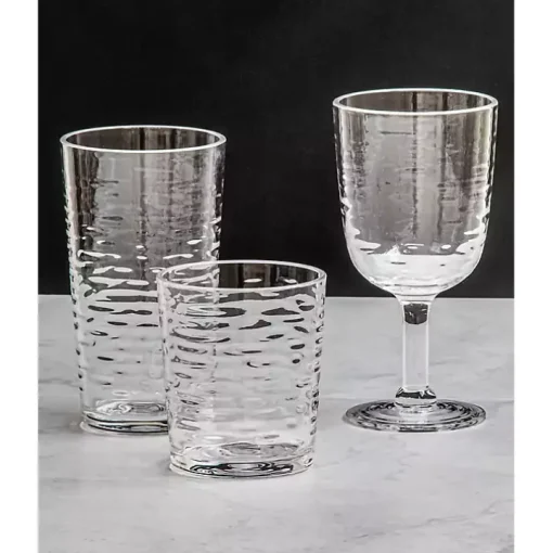 Ripple Clear Shatterproof Goblet Glasses, Set of 6