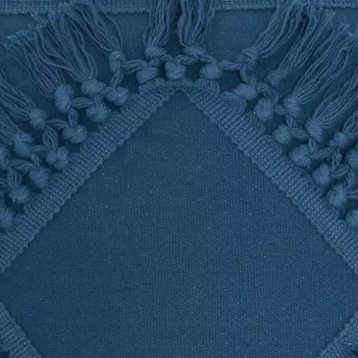 Royal Blue Diamond Fringe Throw Pillow