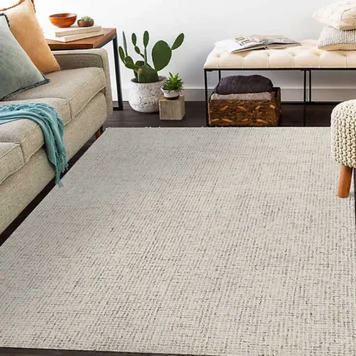 Rust & Beige Geometric Wool Area Rug
