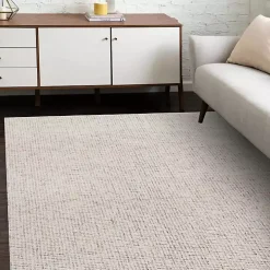 Rust & Beige Geometric Wool Area Rug