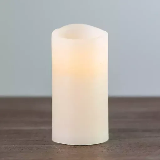 Rustic Ivory LED Pillar Candle, 3x6 in.