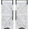 Rustic White Barn Door Sconces, Set of 2