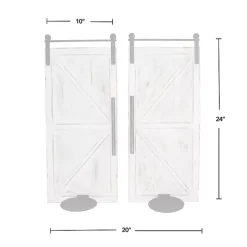 Rustic White Barn Door Sconces, Set of 2