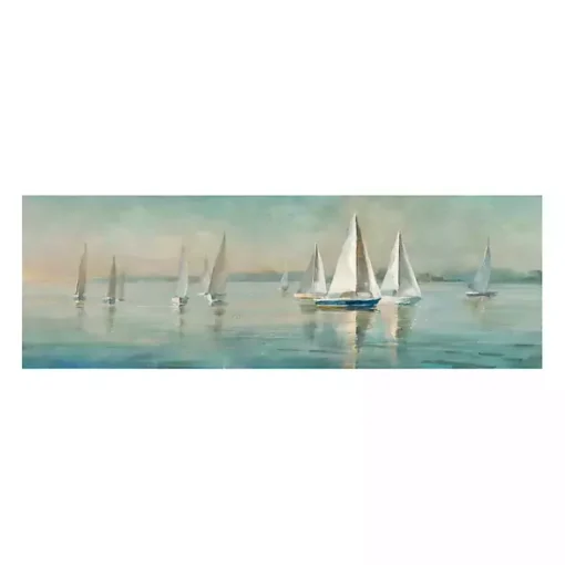 Sailboats at Sunrise Canvas Art Print