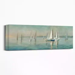 Sailboats at Sunrise Canvas Art Print