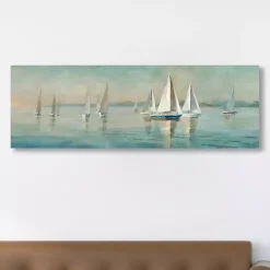 Sailboats at Sunrise Canvas Art Print