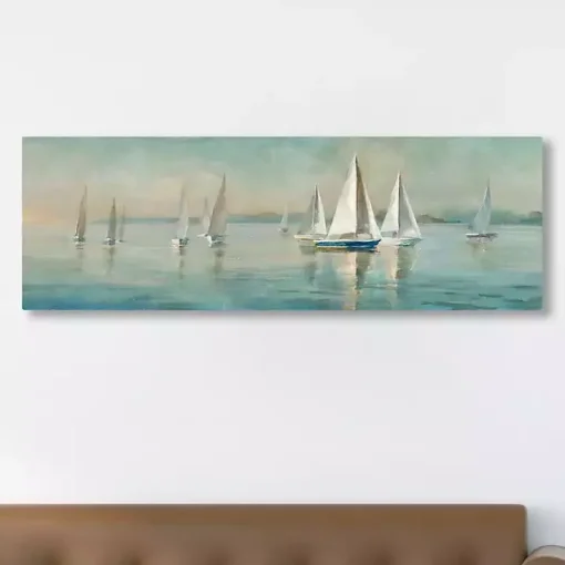 Sailboats at Sunrise Canvas Art Print