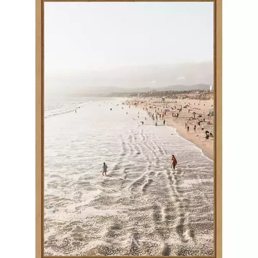 Santa Monica Beach Framed Canvas Art Print