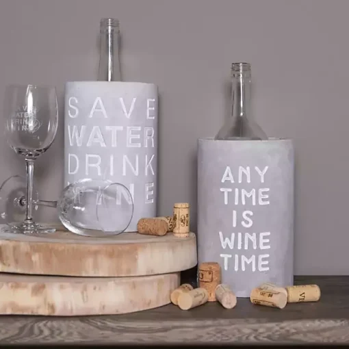 Save Water Drink Wine Concrete Wine Bottle Cooler
