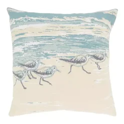 Seaside Sand Pipers Throw Pillow