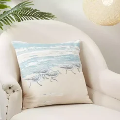 Seaside Sand Pipers Throw Pillow