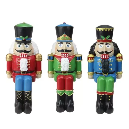 Sitting Nutcrackers Stocking Holders, Set of 3
