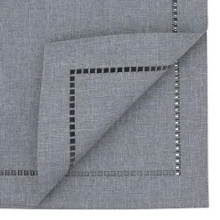 Slate Gray Hemstitch Border Table Runner