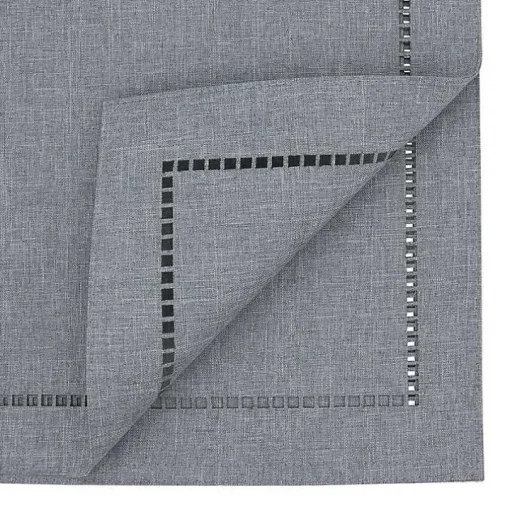 Slate Gray Hemstitch Border Table Runner