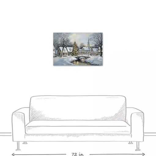 Snow Winter Village Canvas Art Print