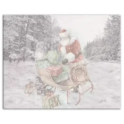 Snowy Sleigh Christmas Canvas Art Print