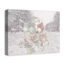 Snowy Sleigh Christmas Canvas Art Print