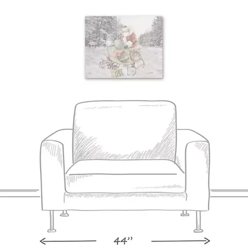 Snowy Sleigh Christmas Canvas Art Print